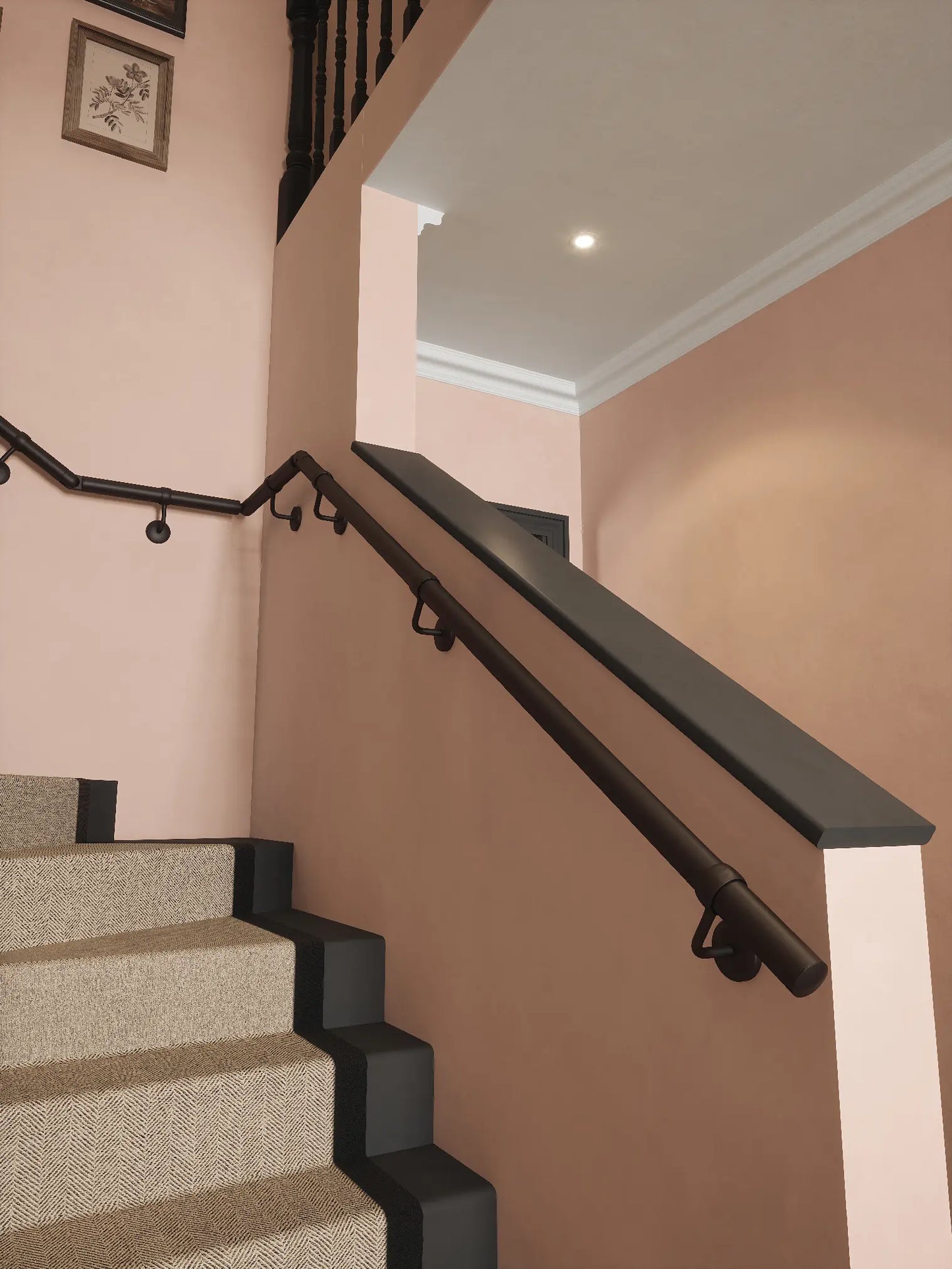 Kineton Matt Black Single Winder Handrail