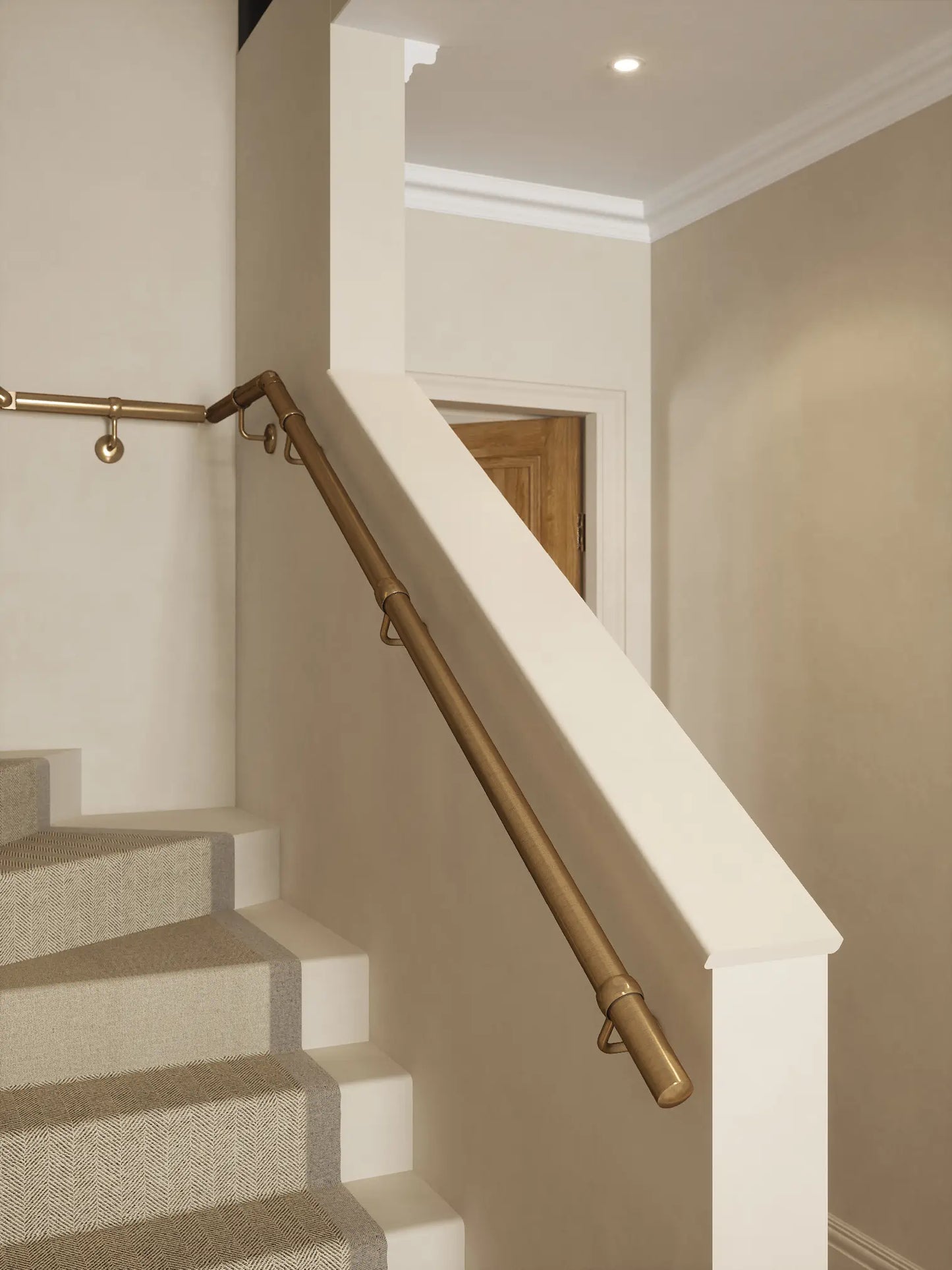 Loxley Antique Brass Single Winder Handrail