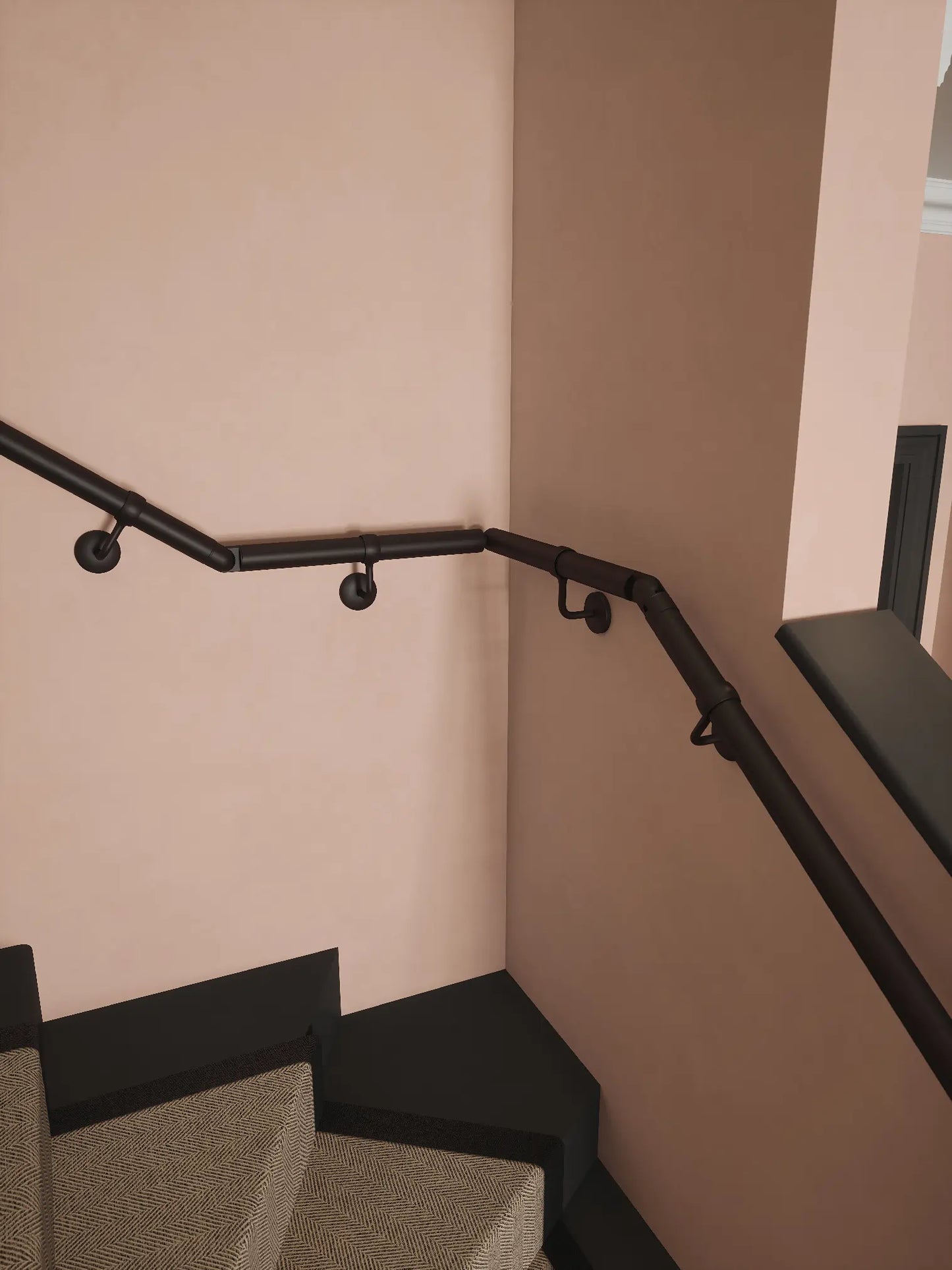 Kineton Matt Black Single Winder Handrail
