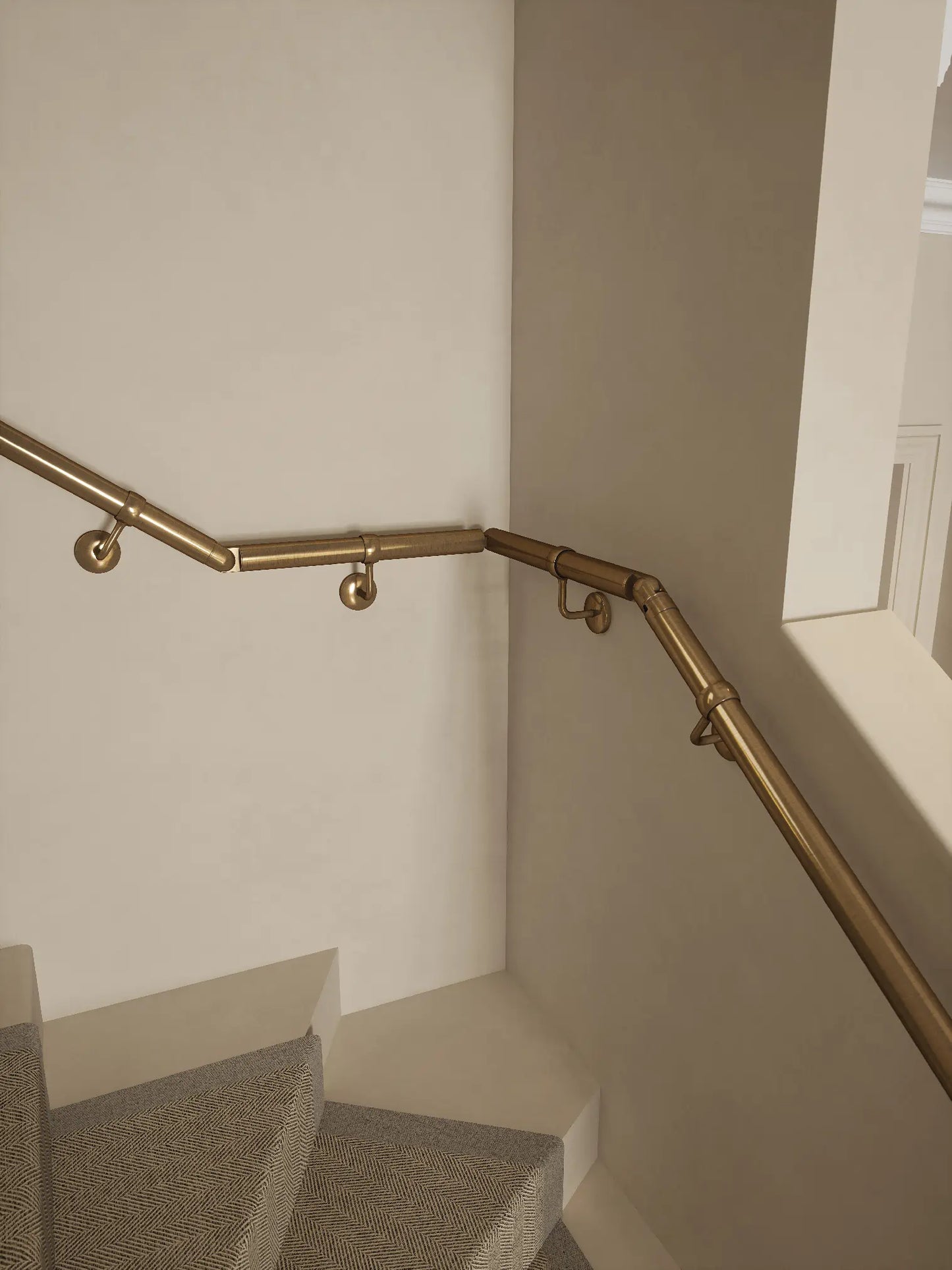 Loxley Antique Brass Single Winder Handrail