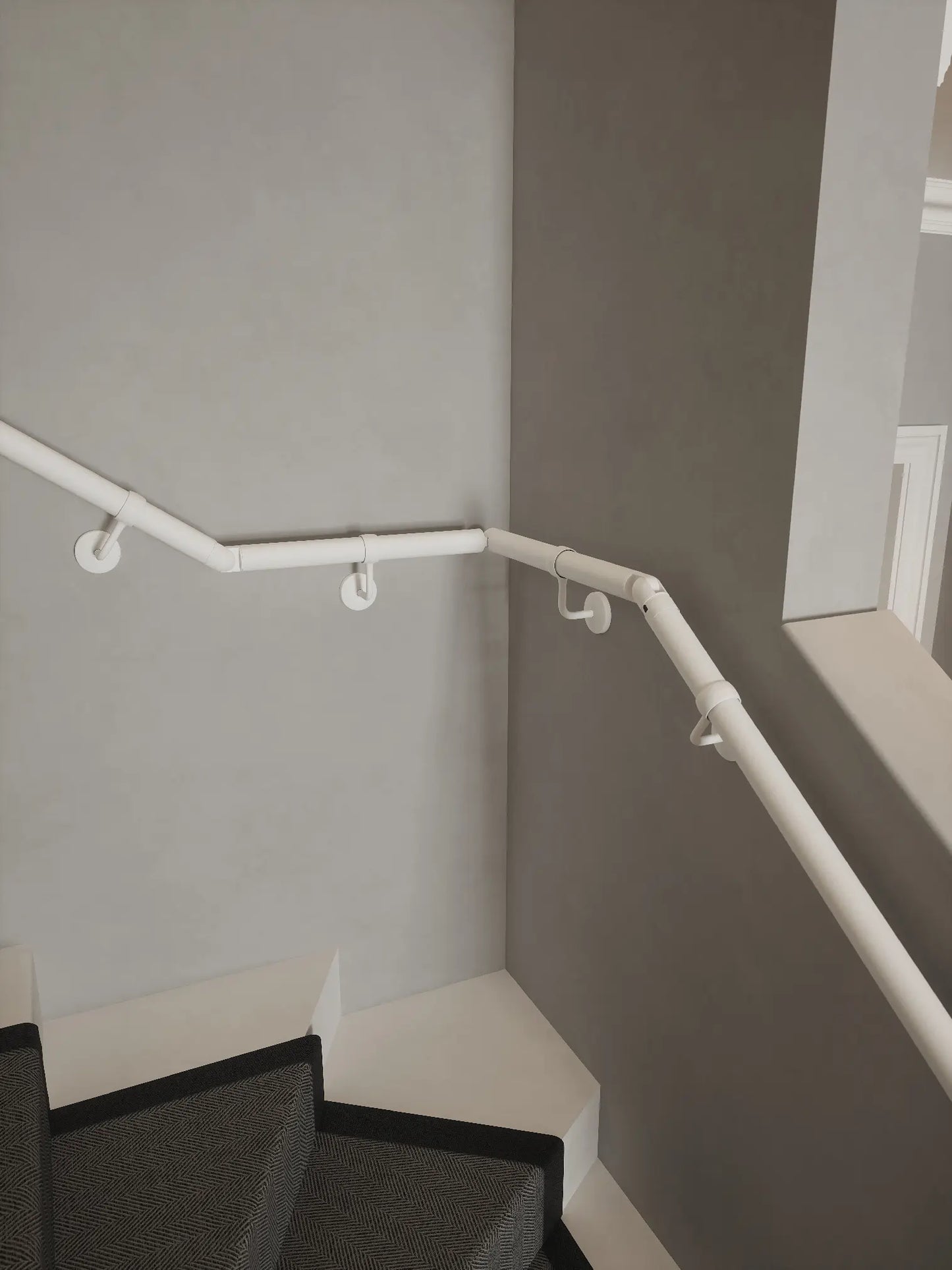 Edstone Matt White Single Winder Handrail