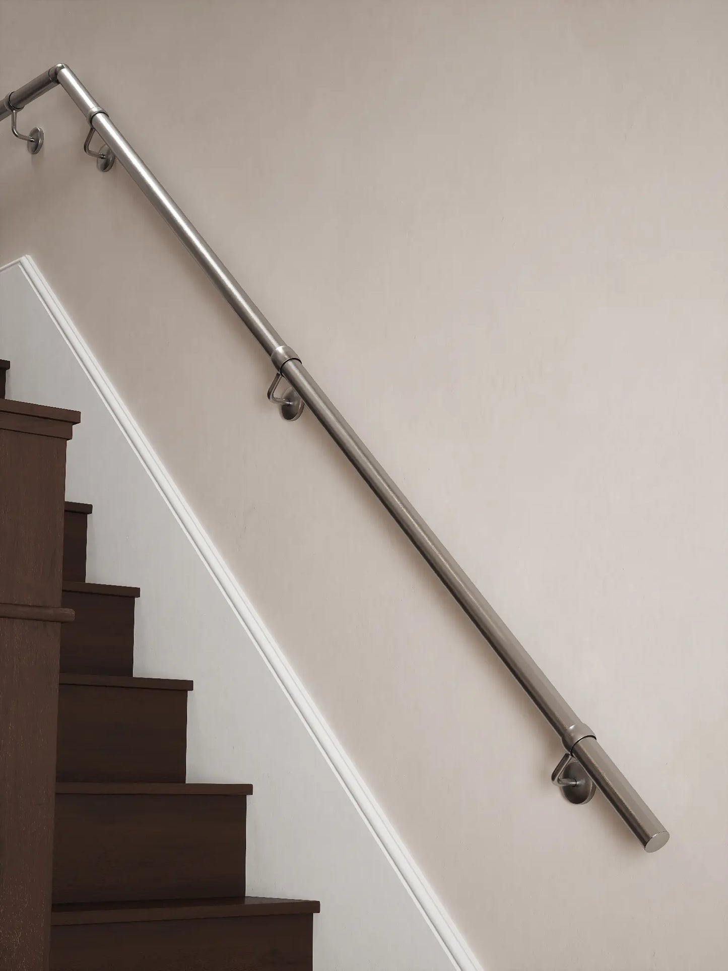 Harbury Brushed Silver Quarter Landing Handrail