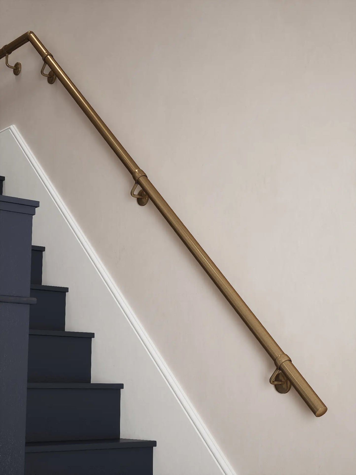 Loxley Antique Brass Quarter Landing Handrail