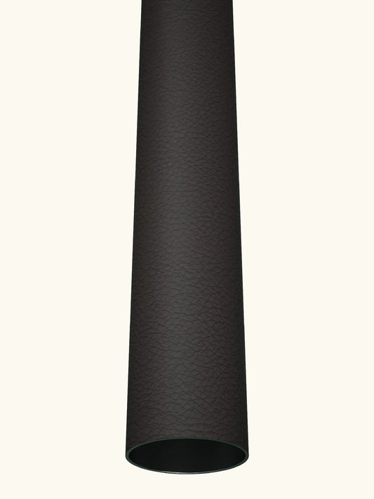 Espresso leather effect handrail pole close up