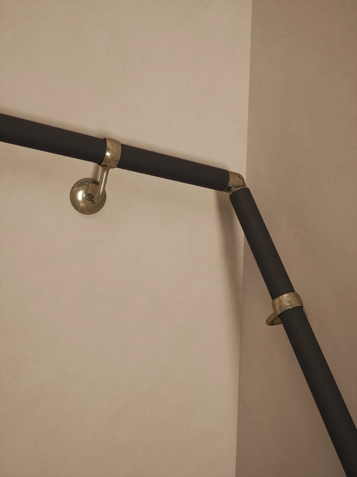 Burcot Espresso Leather Double Winder Handrail