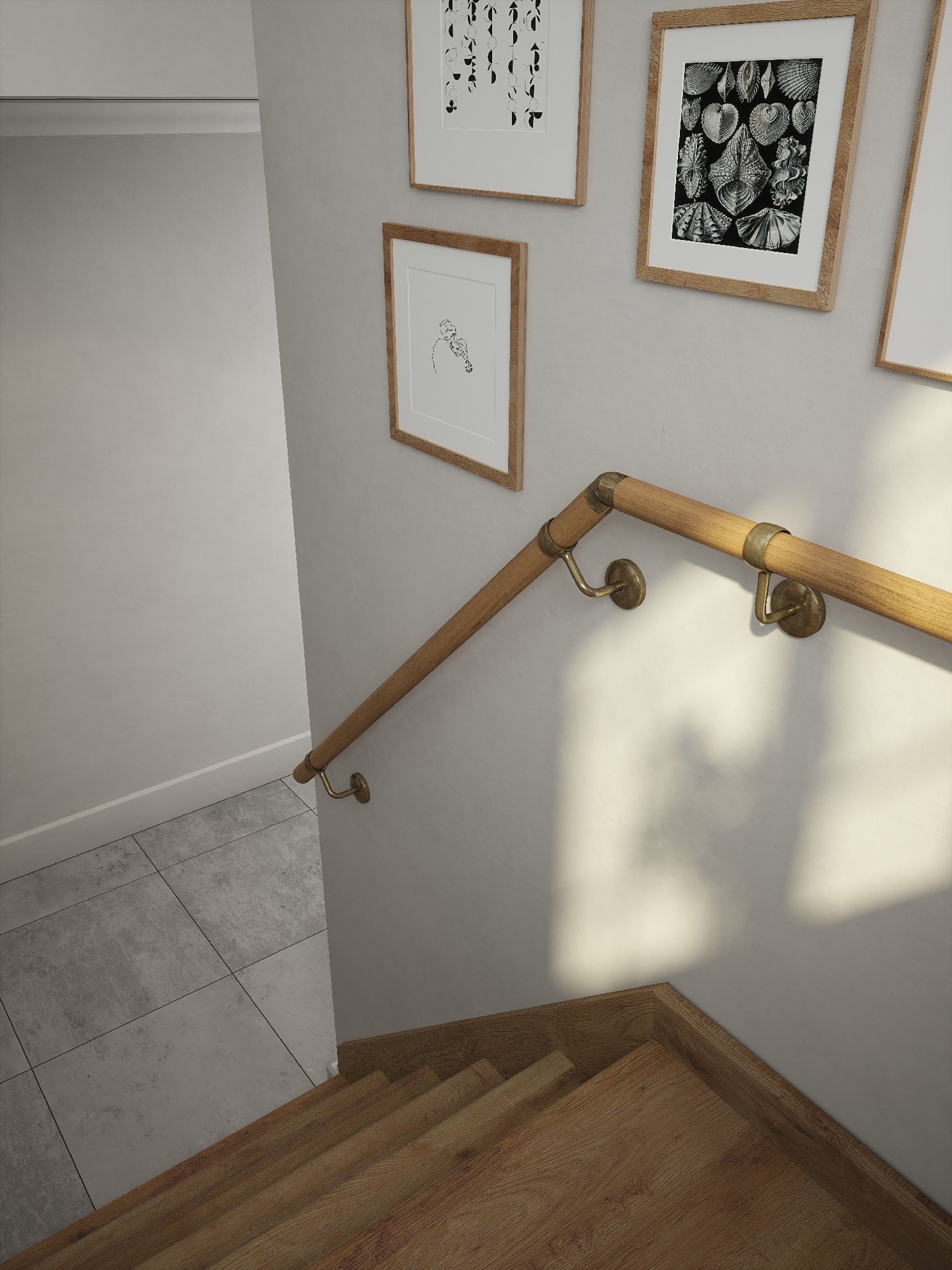 Packwood Light Oak Half Turn Handrail