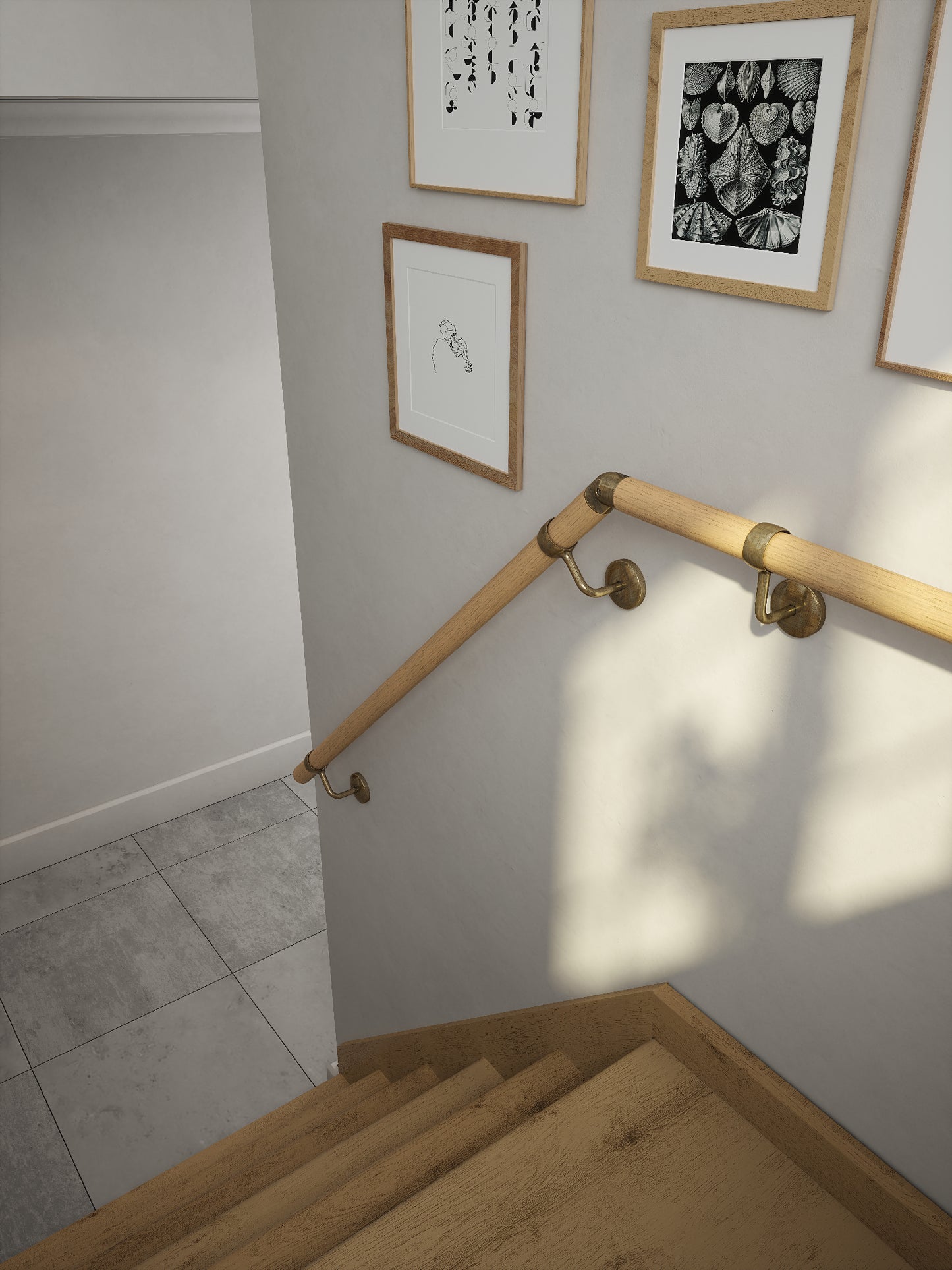 Arden Natural Pine Half Turn Handrail