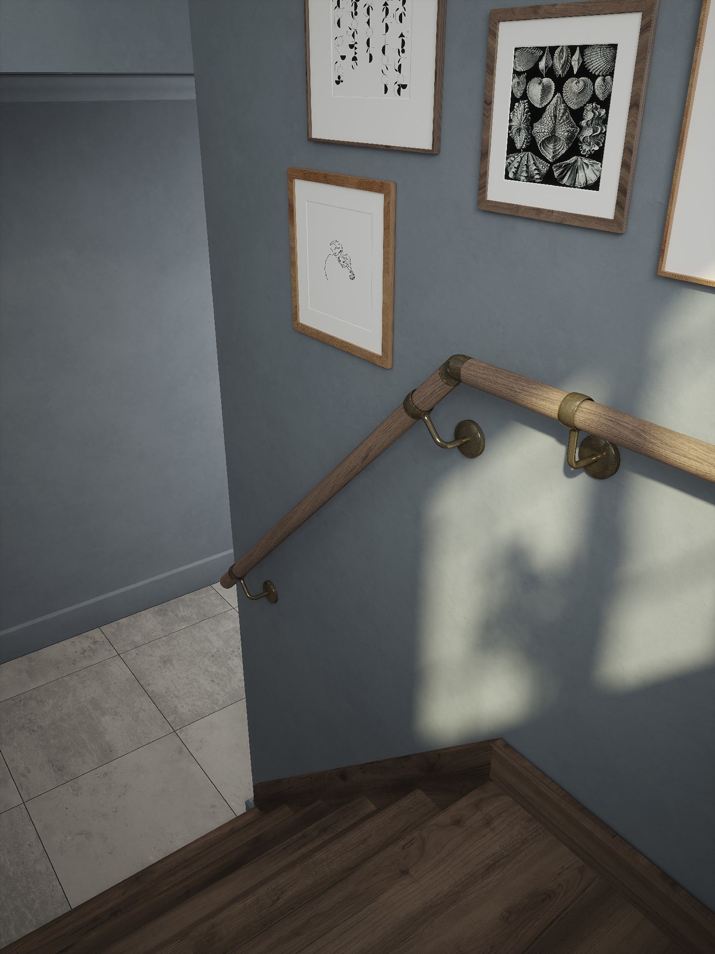 Oversley Walnut Half Turn Handrail