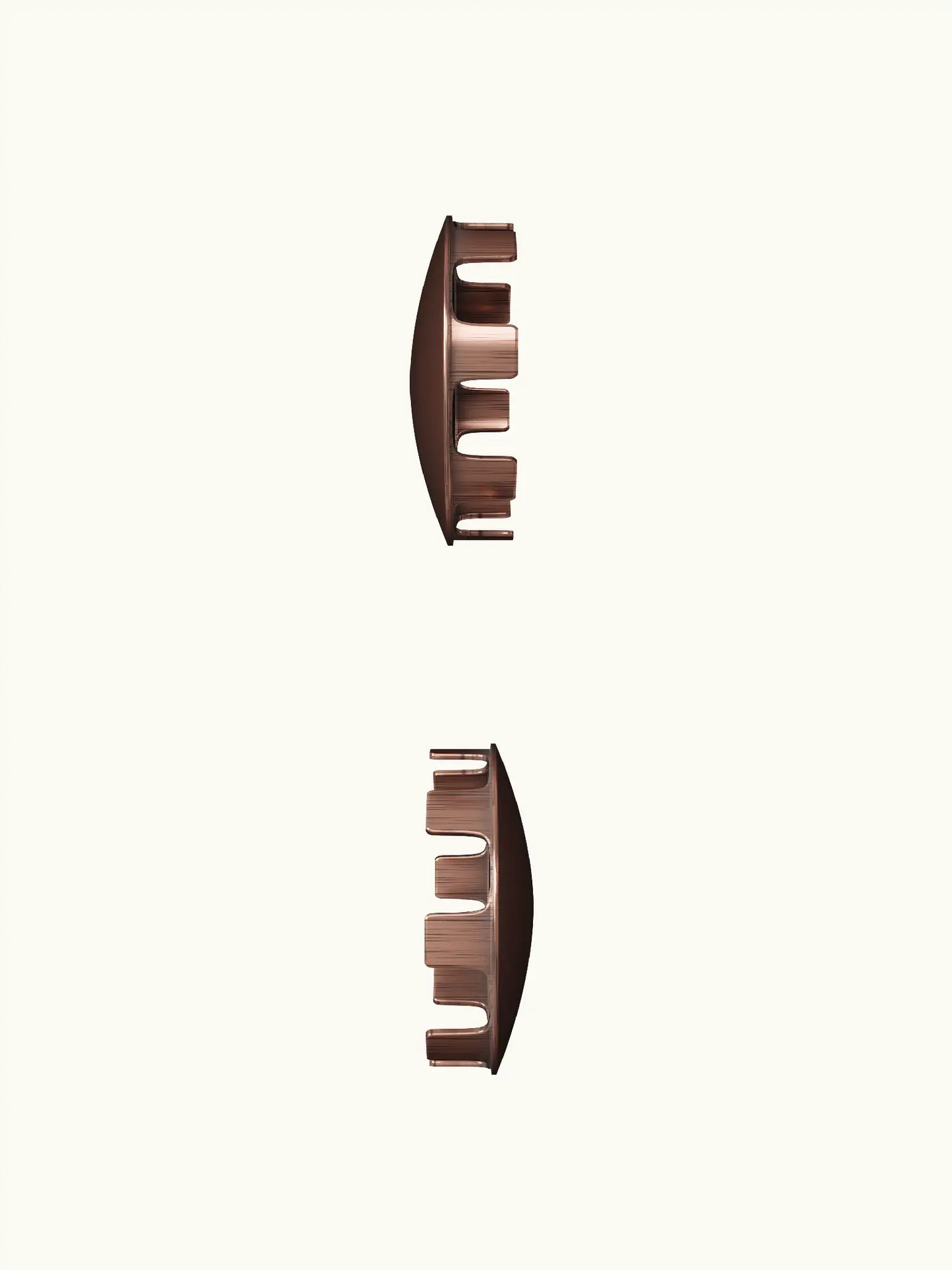 Sambourne antique copper end caps side view