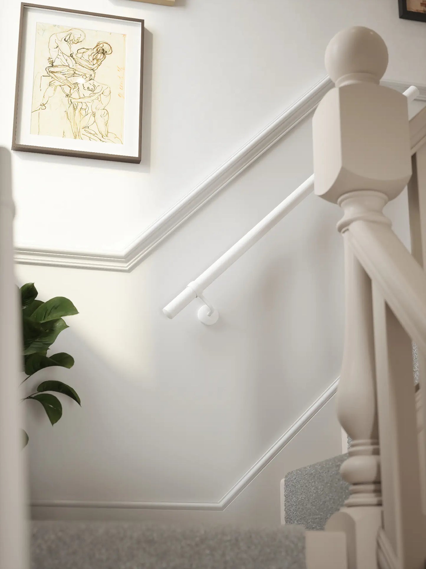 Edstone Matt White Straight Flight Handrail