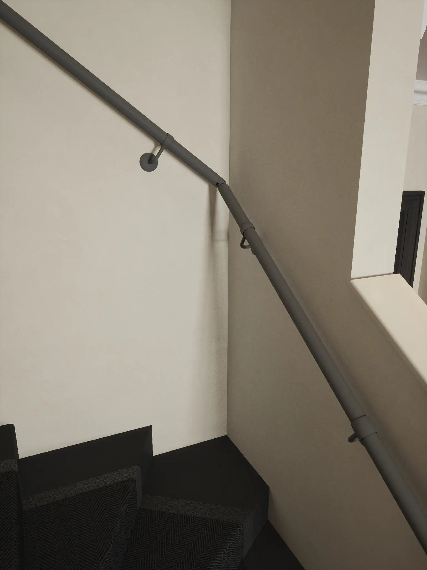 Luddington Textured Grey Single Winder Handrail