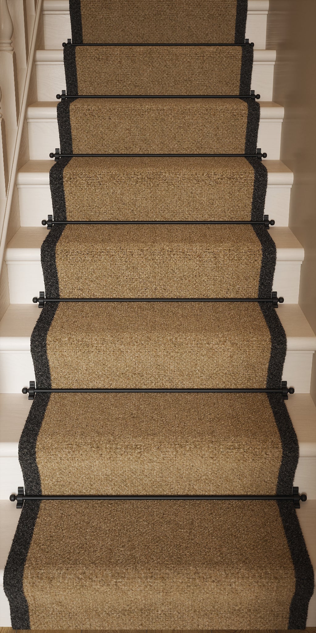 Kineton Matt Black Stair Rod with Ball Finials