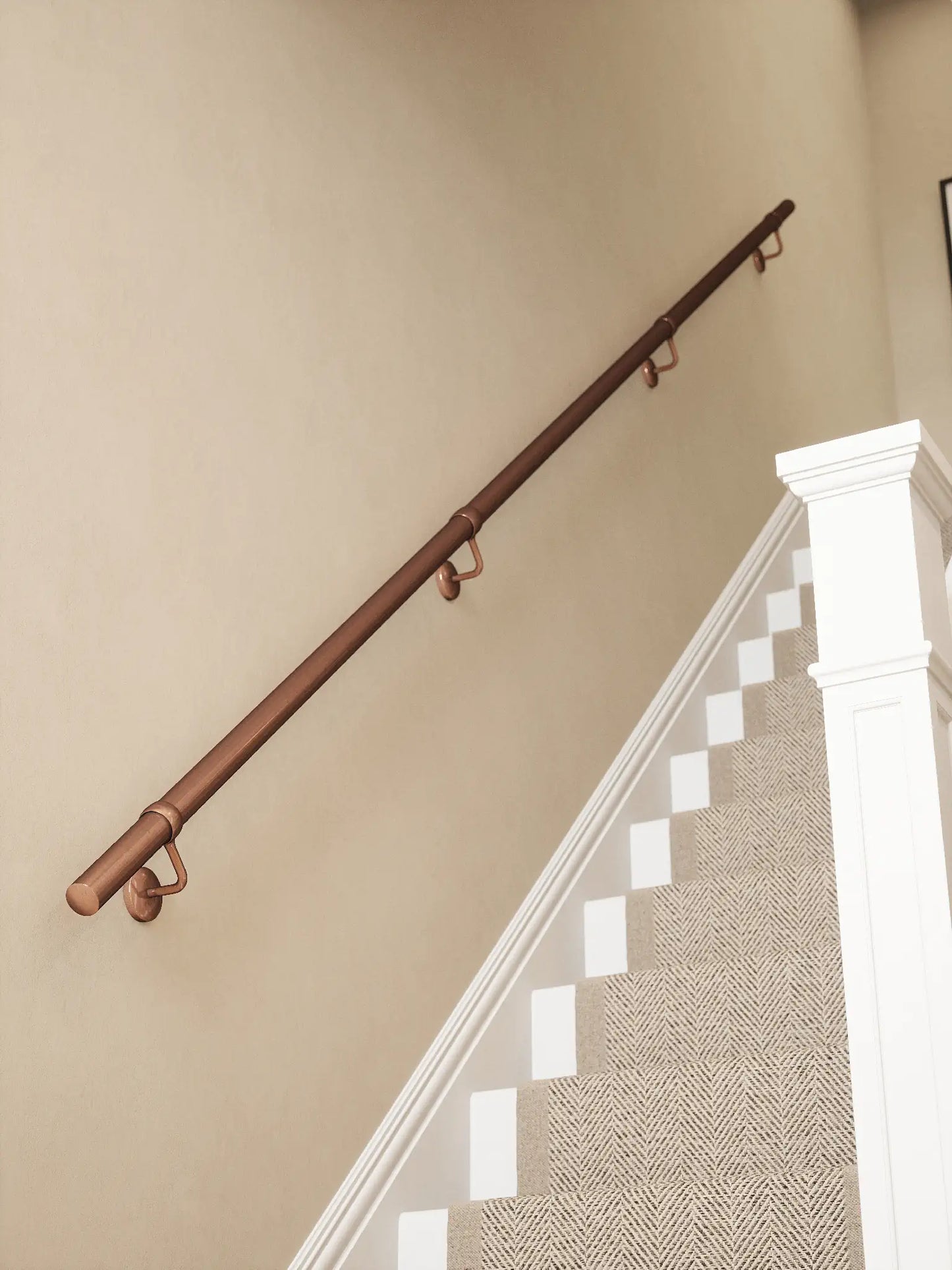 Sambourne Antique Copper Straight Flight Handrail