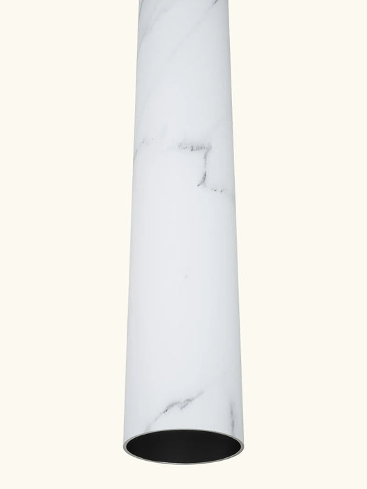 White soft marble effect handrail pole close up