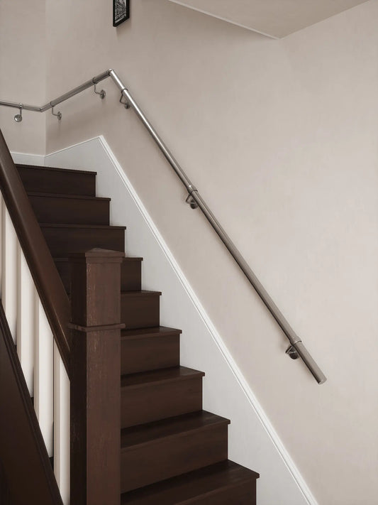 Harbury Brushed Silver Quarter Landing Handrail
