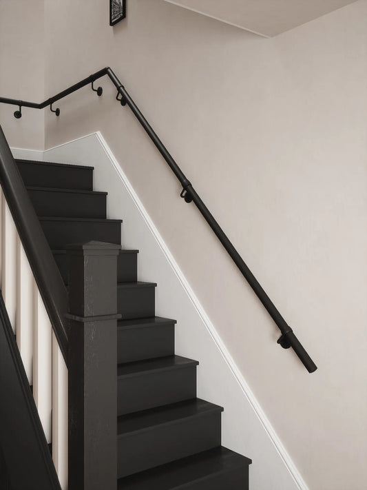 Kineton Matt Black Quarter Landing Handrail