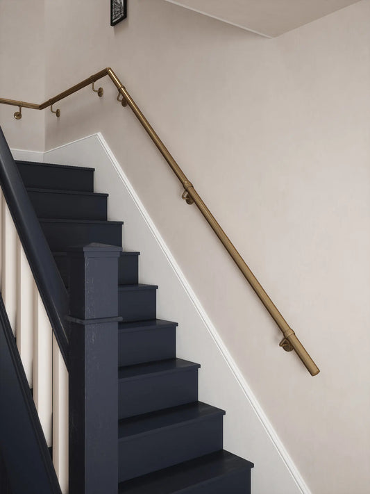 Loxley Antique Brass Quarter Landing Handrail