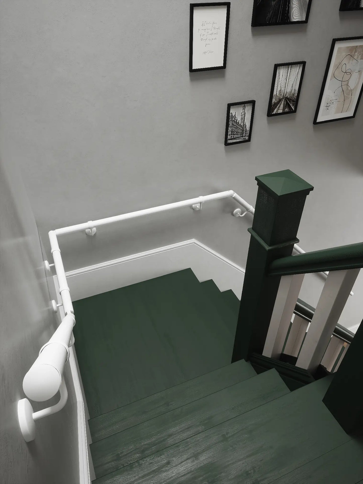 Edstone Matt White Quarter Landing Handrail