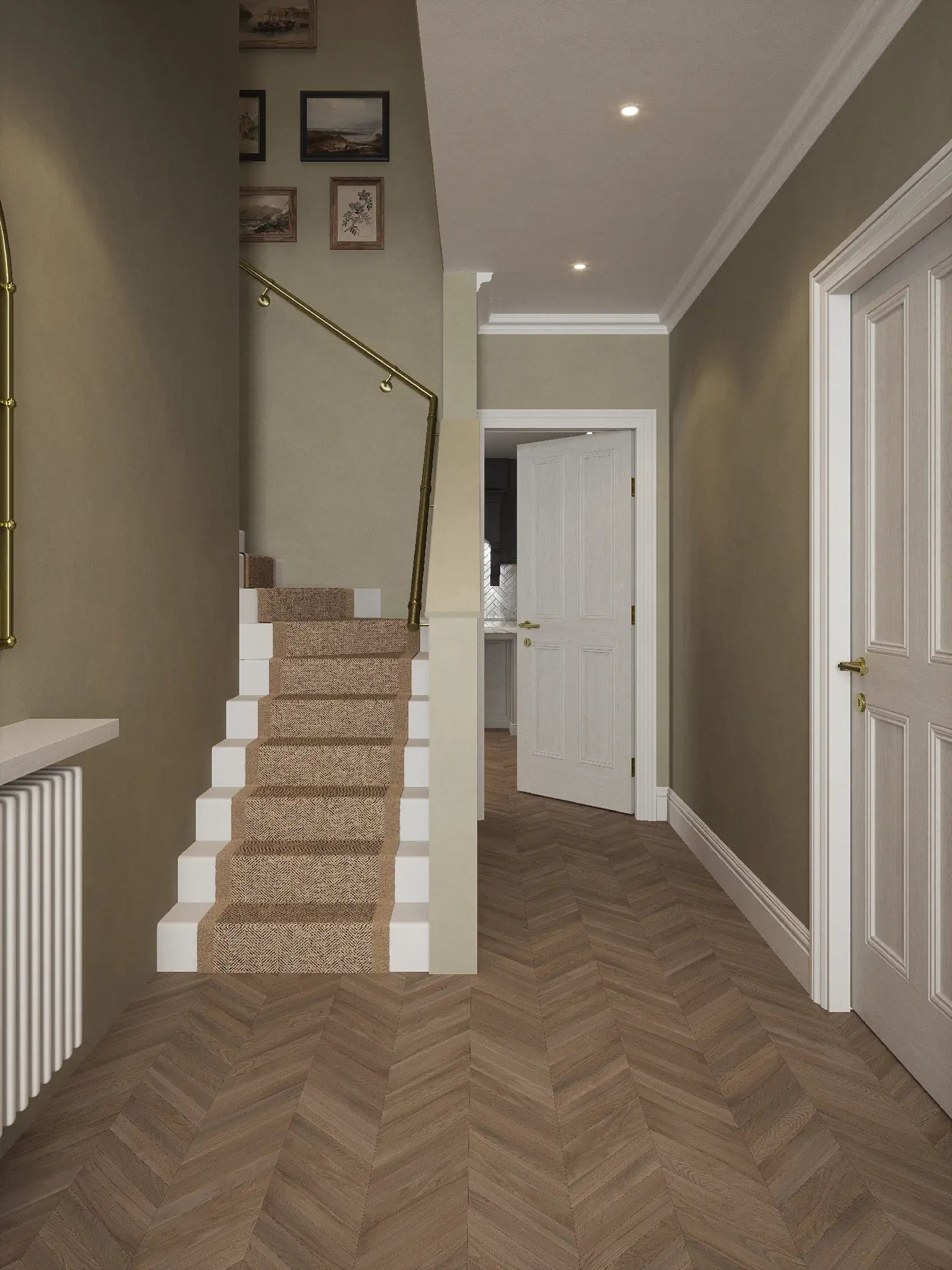 Ashorne Satin brass single winder handrail