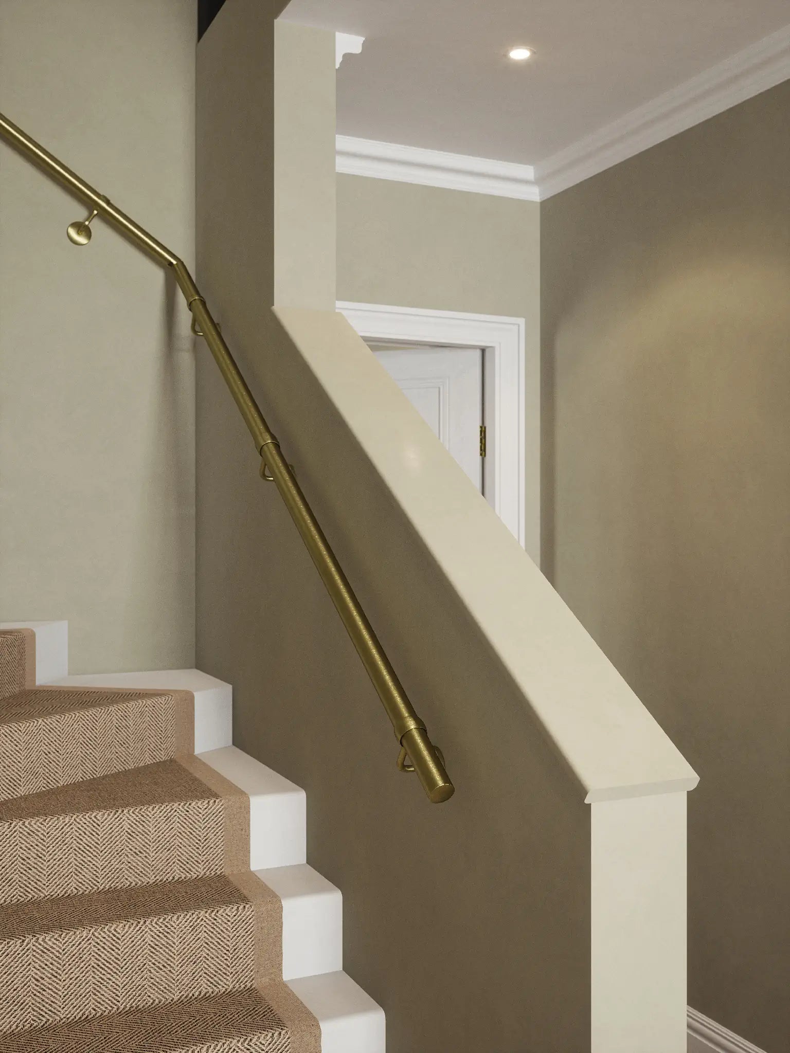 Ashorne Satin brass single winder handrail first section