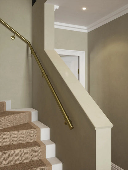 Ashorne Satin brass single winder handrail first section
