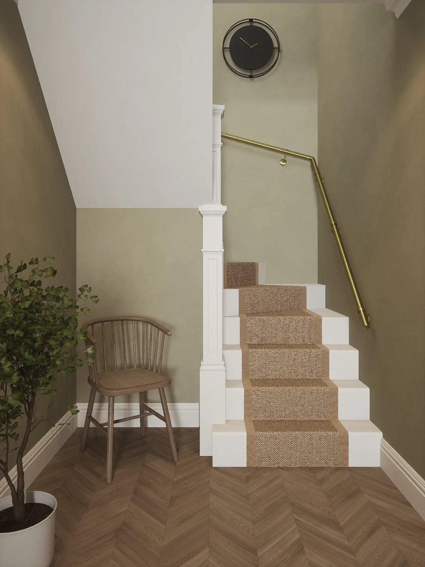 Ashorne Satin Brass Double Winder Handrail