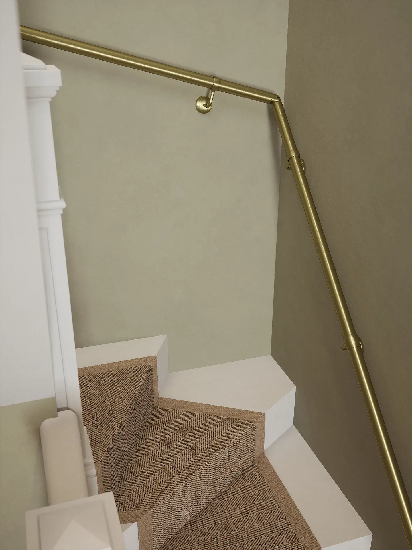 Ashorne Satin Brass Double Winder Handrail