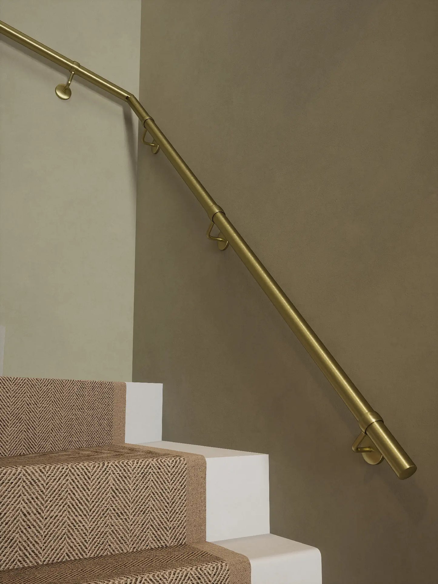 Ashorne Satin Brass Double Winder Handrail