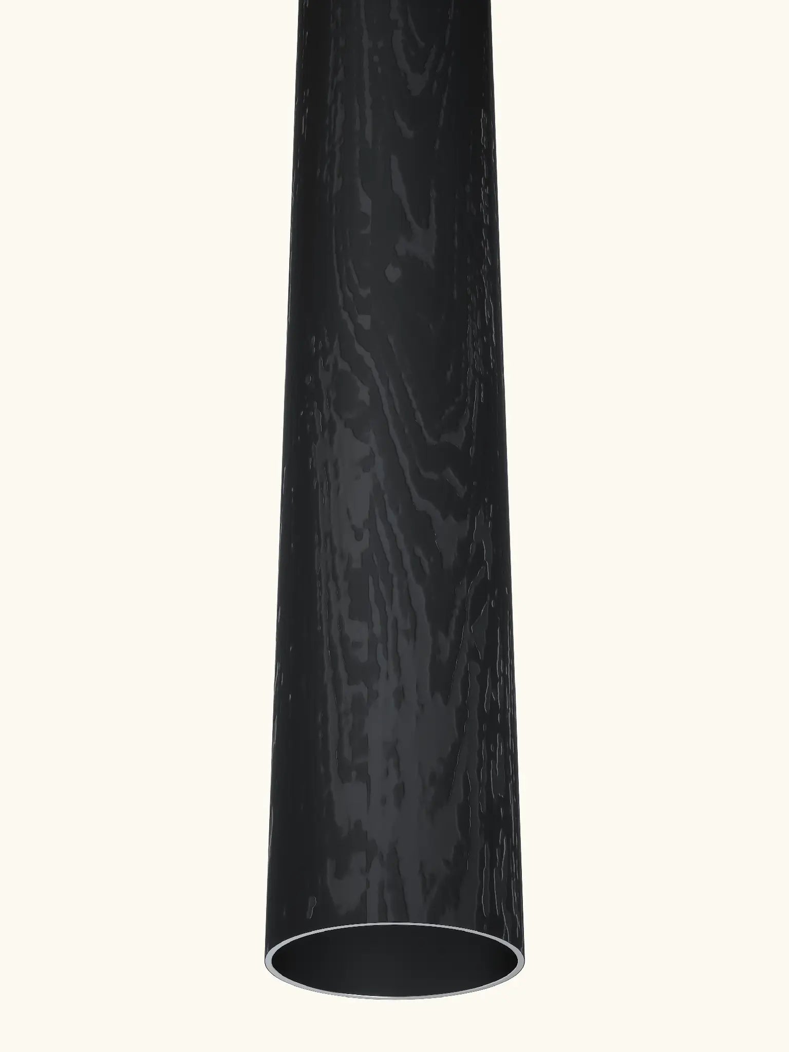 close up of Black wood effect metal handrail pole