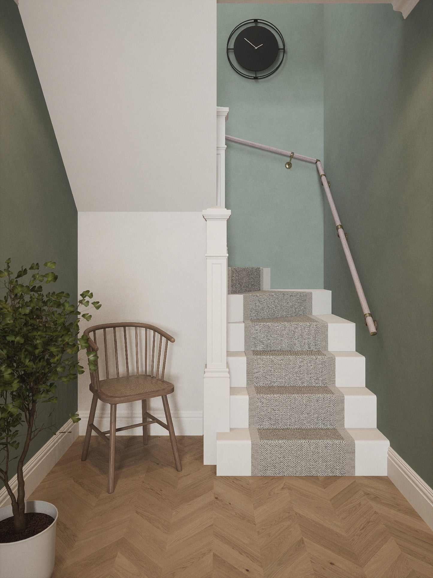 Pattingham Grey Wood Double Winder Handrail