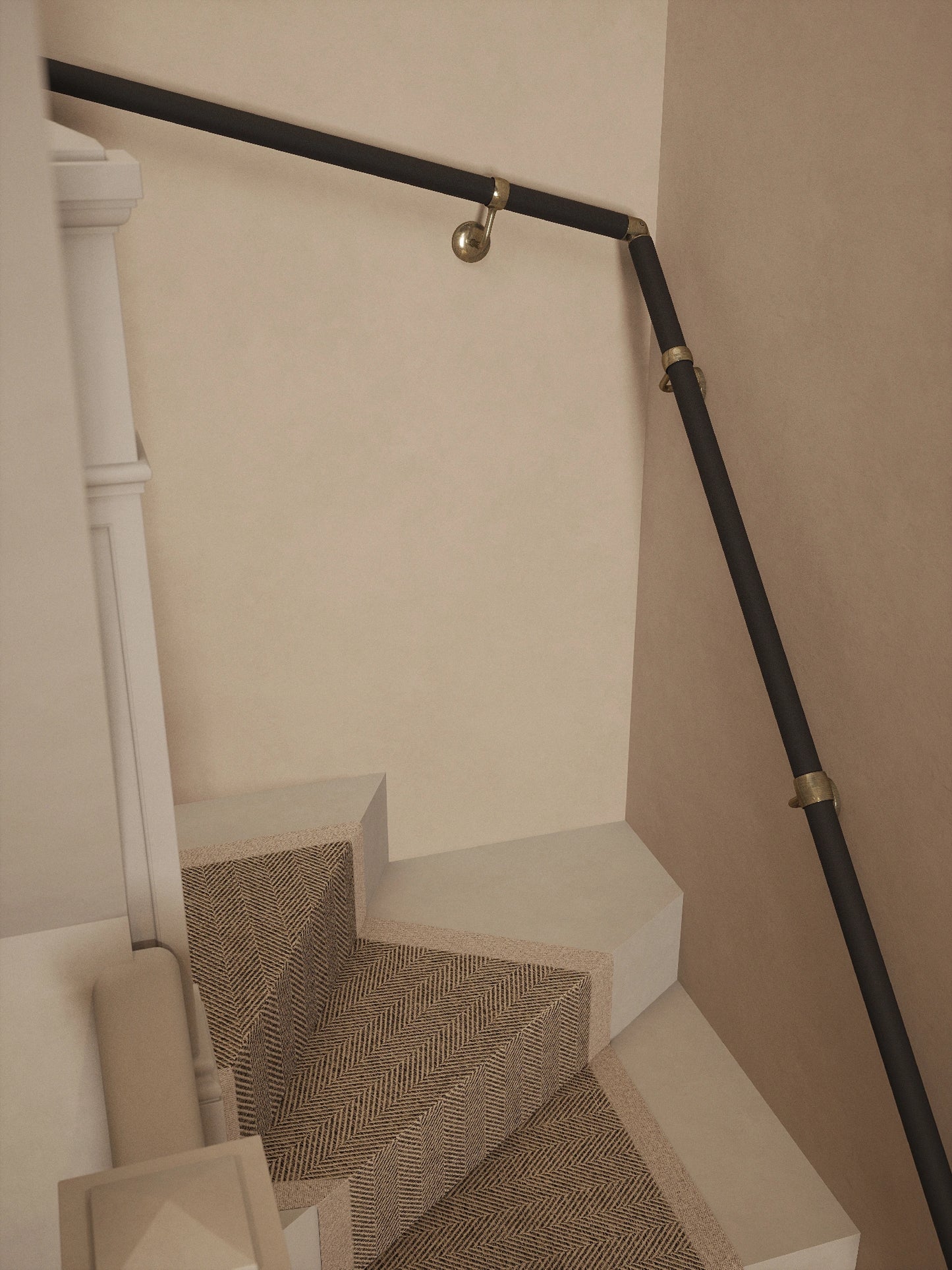 Burcot Espresso Leather Double Winder Handrail