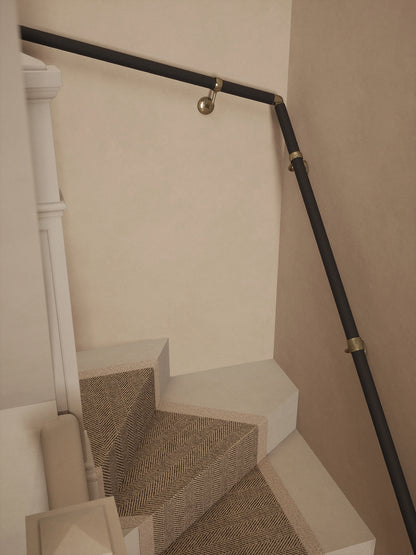 Burcot Espresso Leather Double Winder Handrail