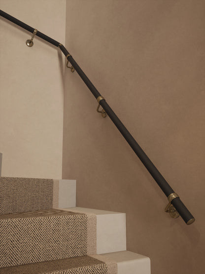 Burcot Espresso Leather Double Winder Handrail