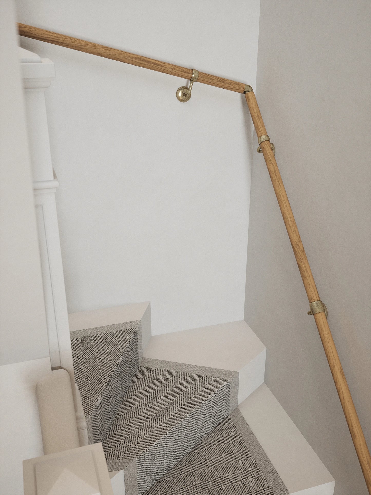 Packwood Light Oak Double Winder Handrail