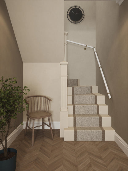Montford Soft White Marble Double Winder Handrail
