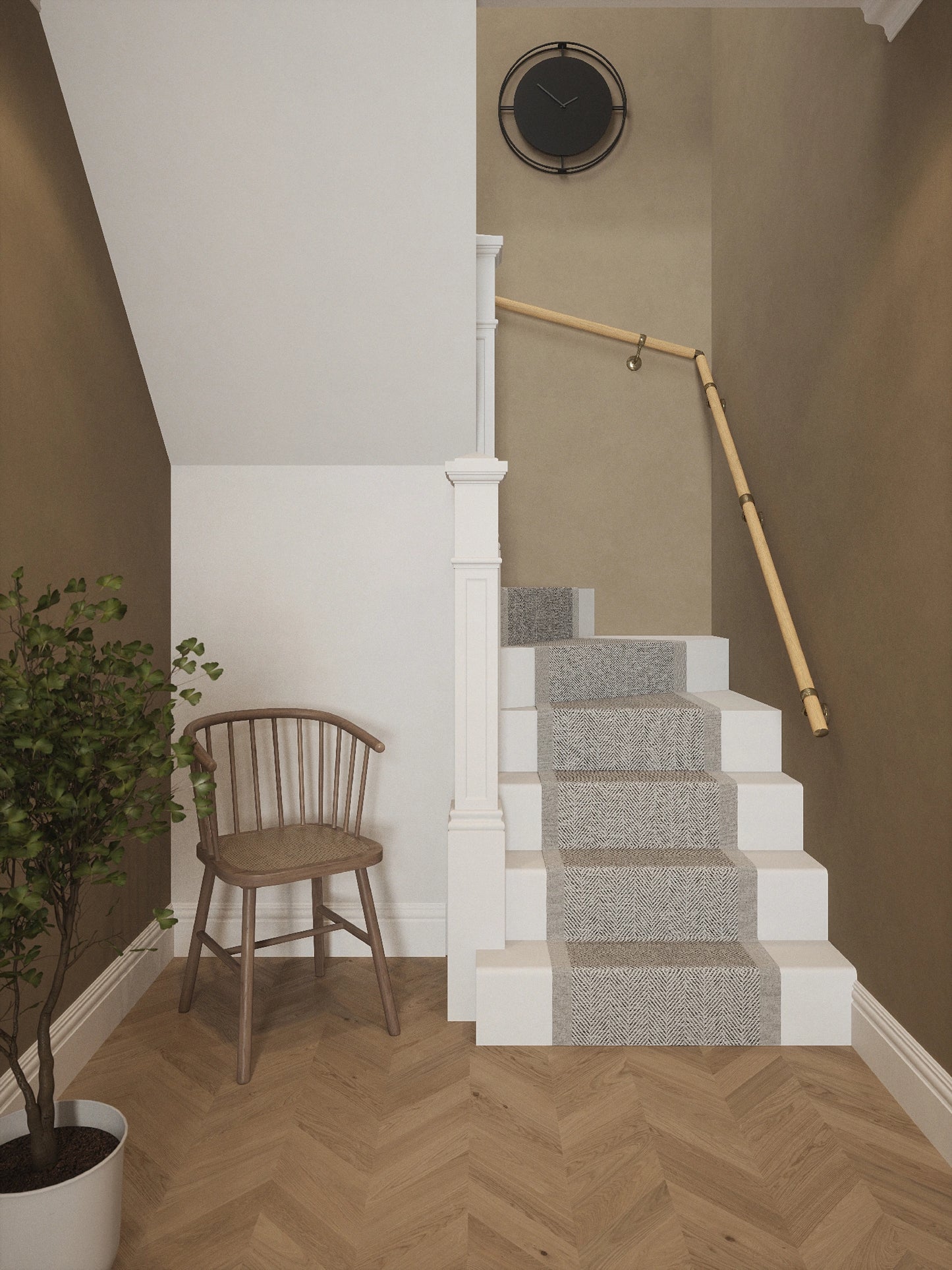 Arden Natural Pine Double Winder Handrail