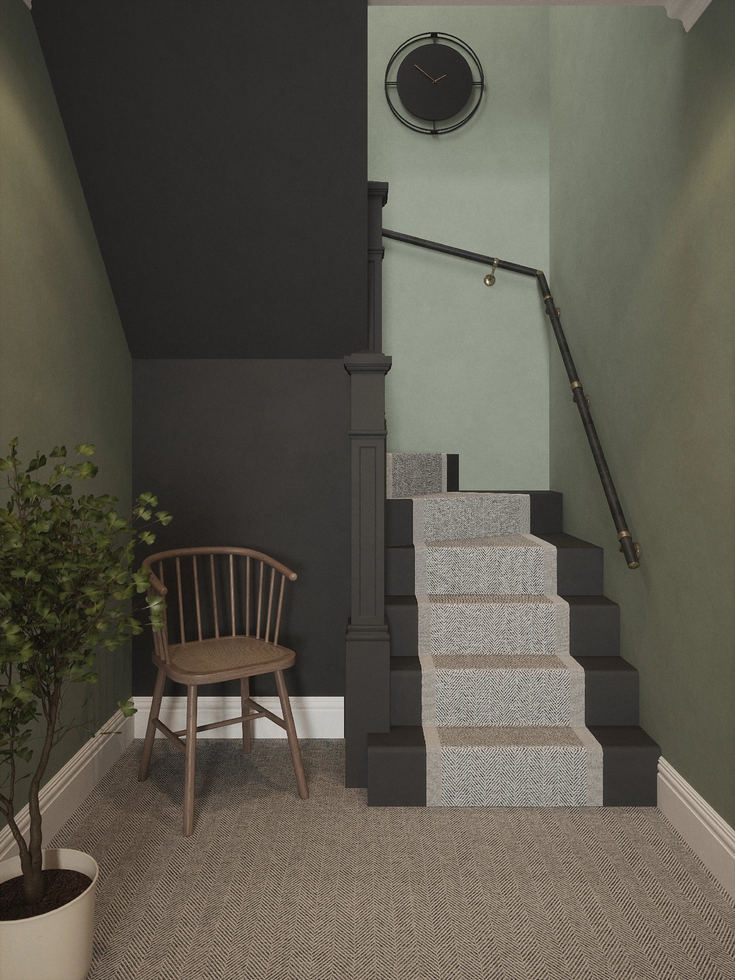 Enville Charcoal Double Winder Handrail