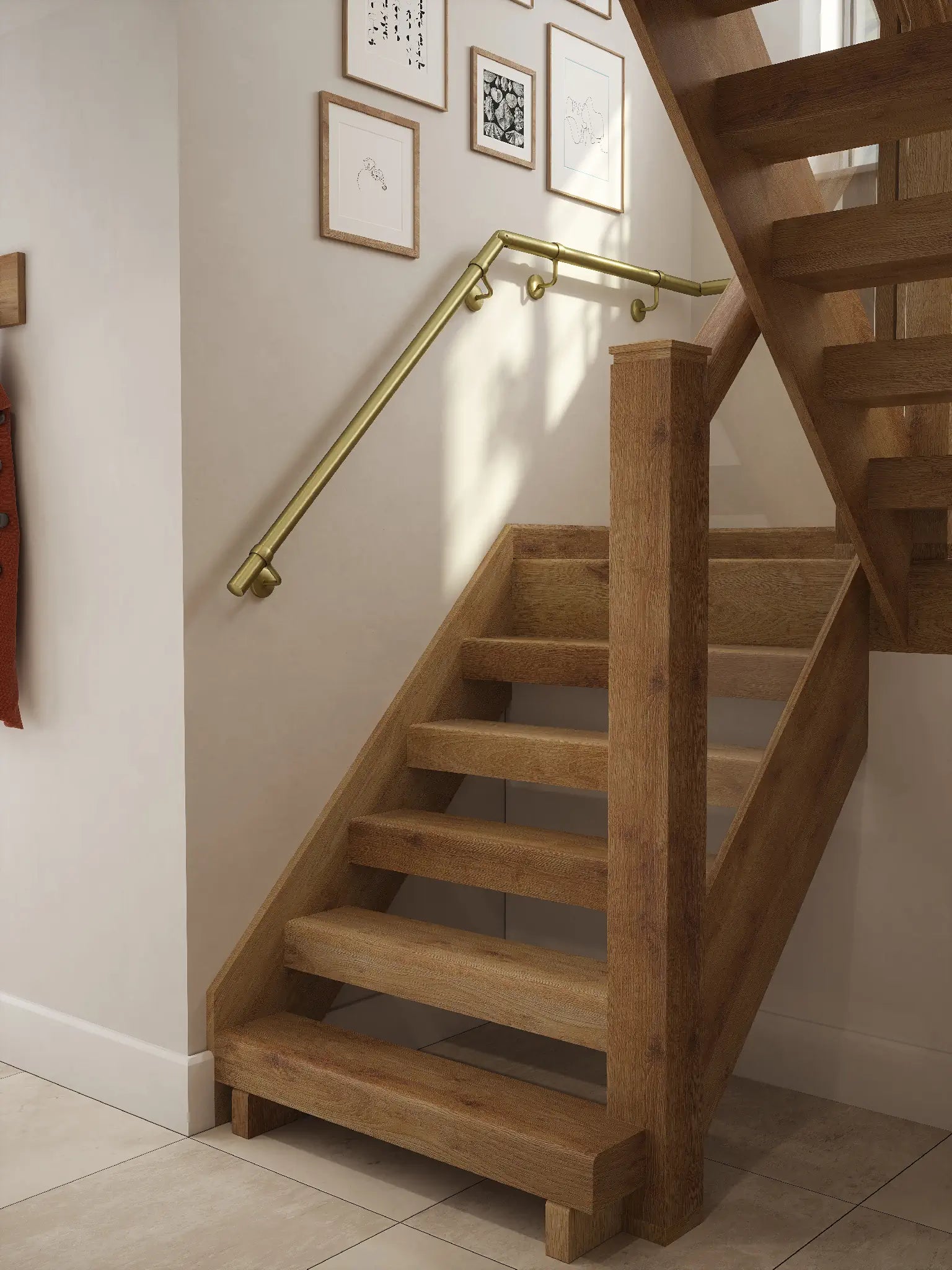 Ashorne Satin Brass Half Turn Handrail