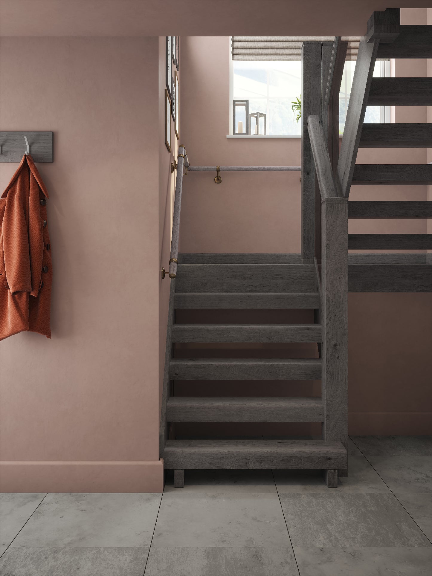 Pattingham Grey Wood Half Turn Handrail