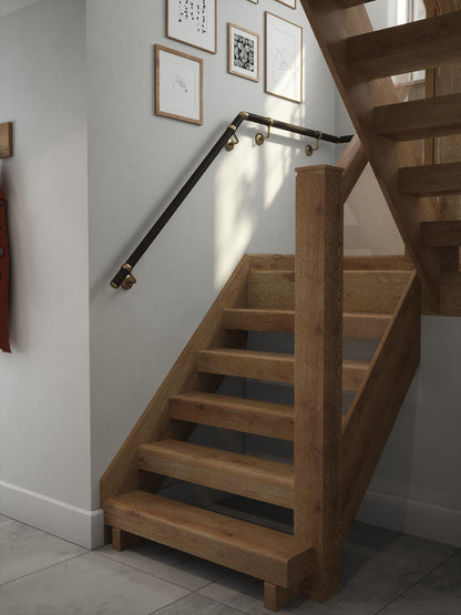 Burcot Espresso Leather Half Turn Handrail