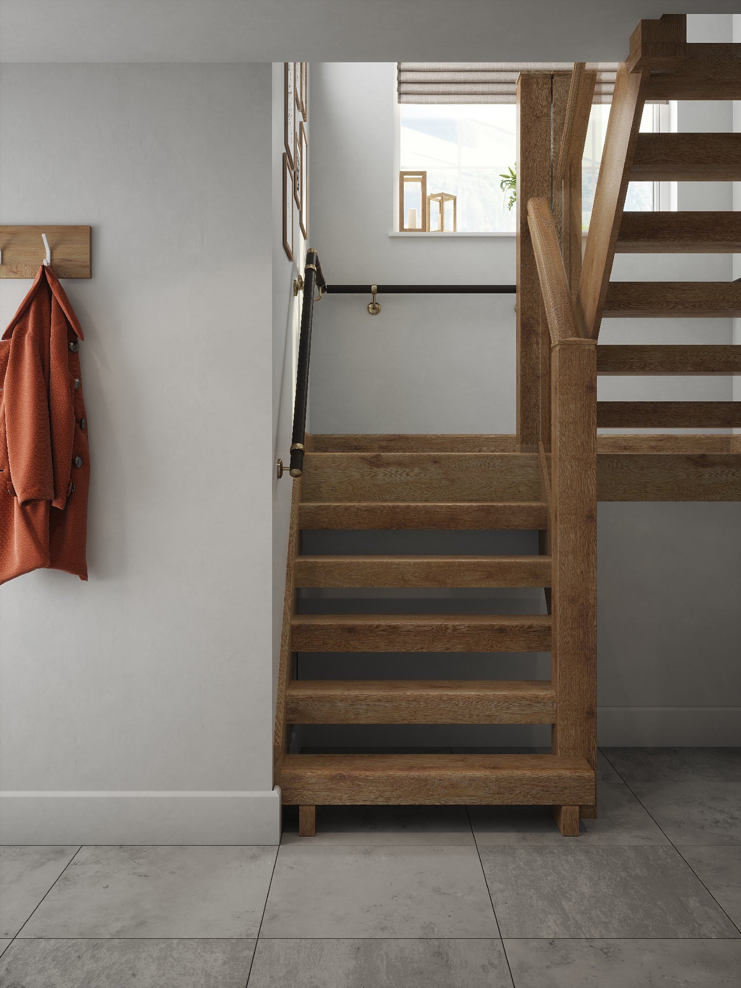 Burcot Espresso Leather Half Turn Handrail