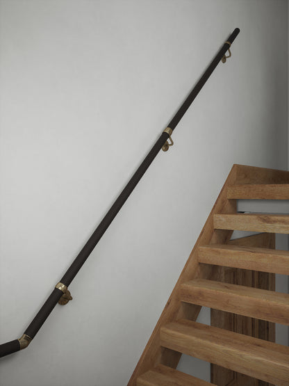 Burcot Espresso Leather Half Turn Handrail