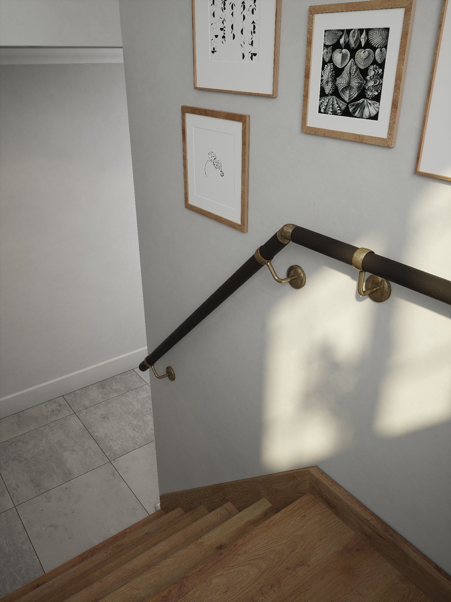 Burcot Espresso Leather Half Turn Handrail