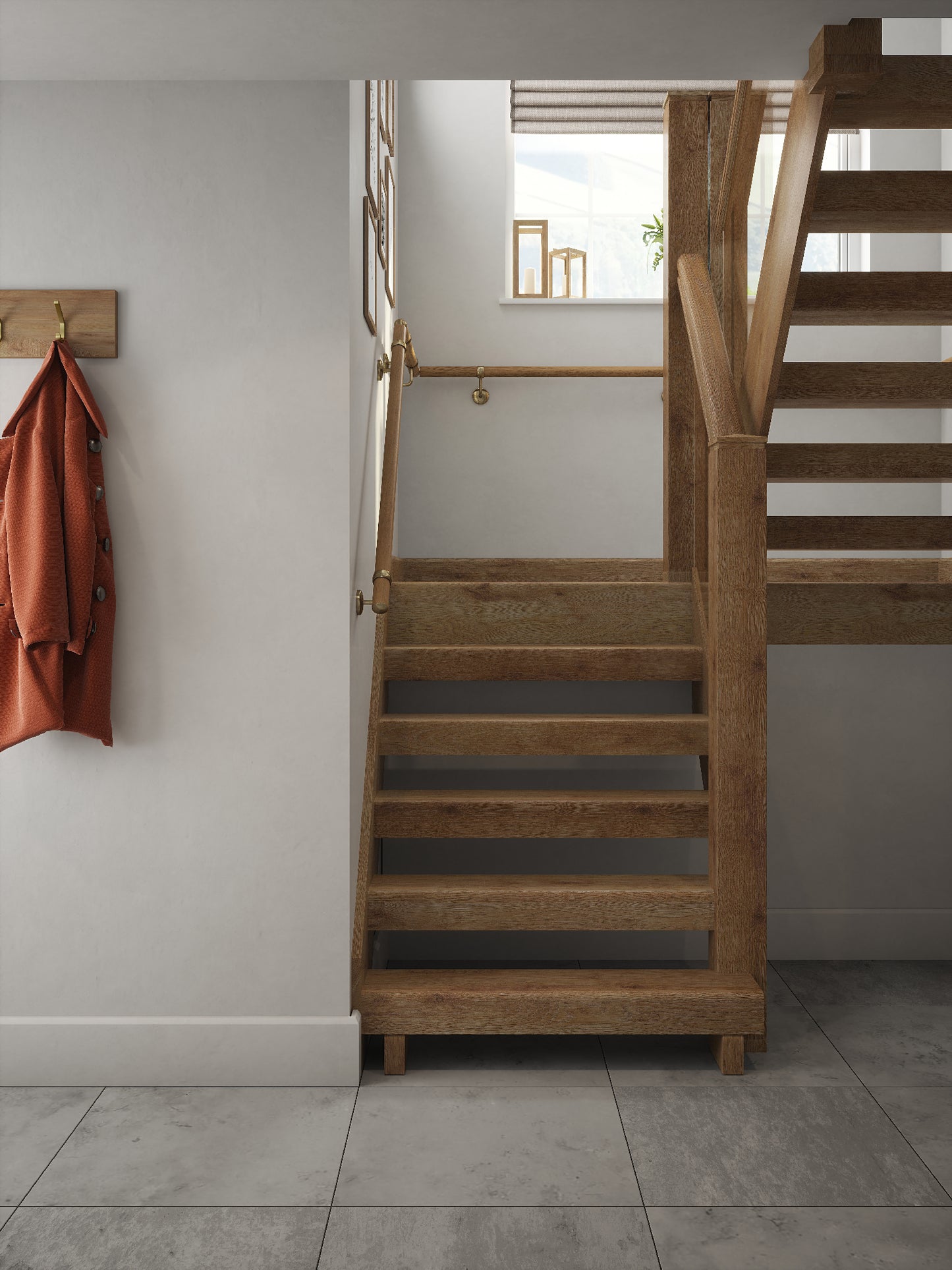 Packwood Light Oak Half Turn Handrail