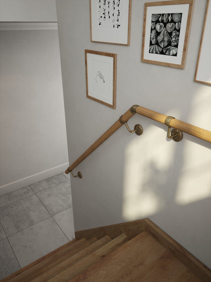 Packwood Light Oak Half Turn Handrail
