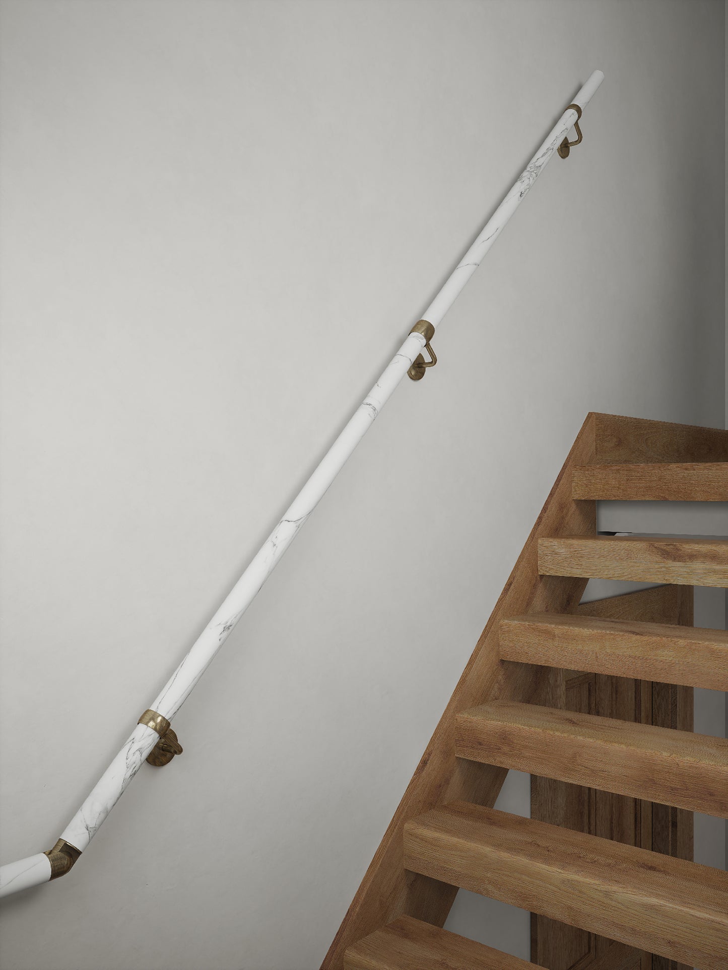 Montford Soft White Marble Half Turn Handrail