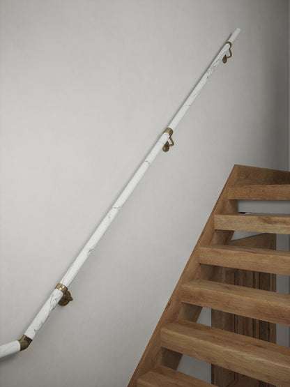 Montford Soft White Marble Half Turn Handrail