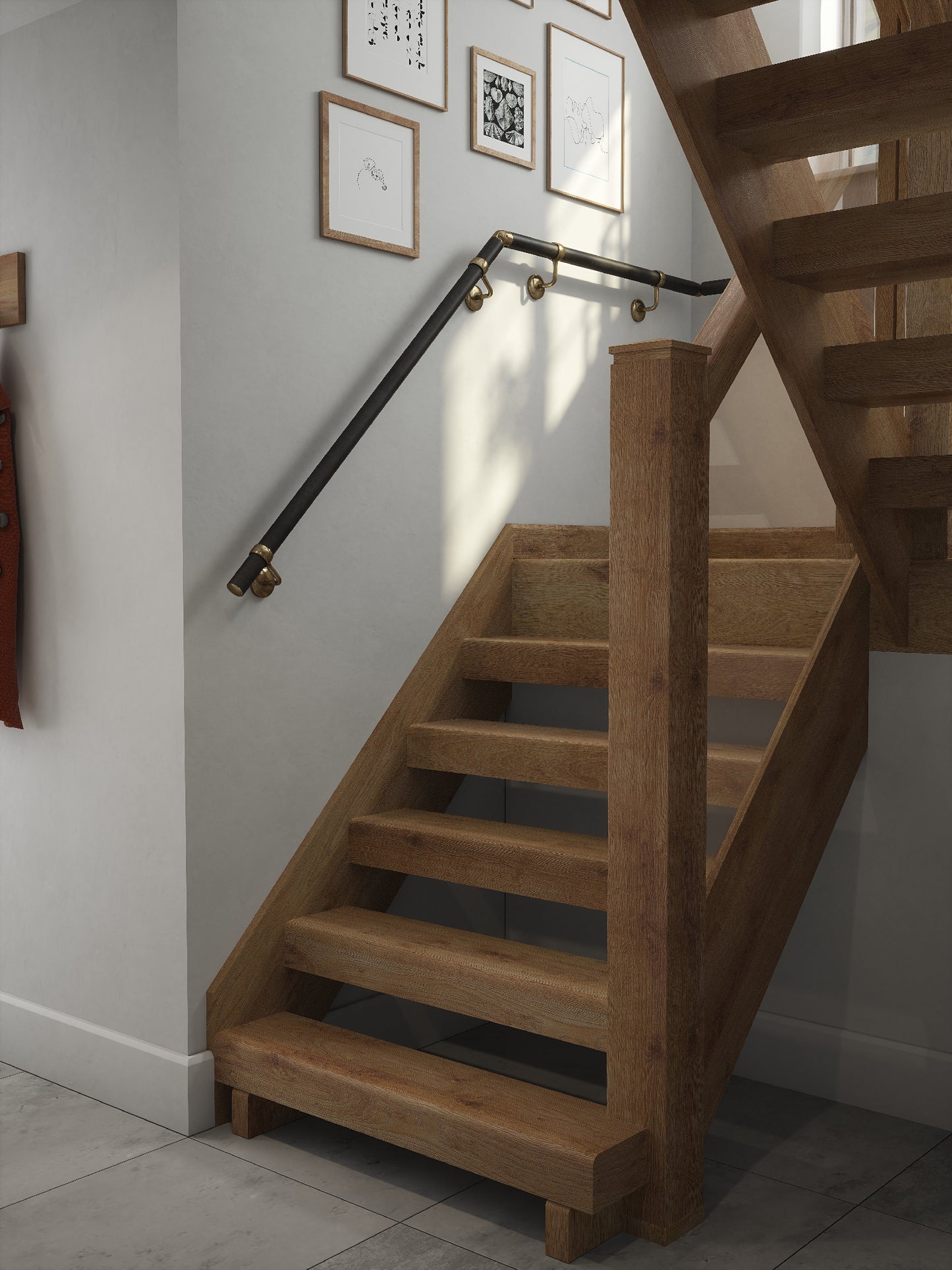 Enville Charcoal Half Turn Handrail