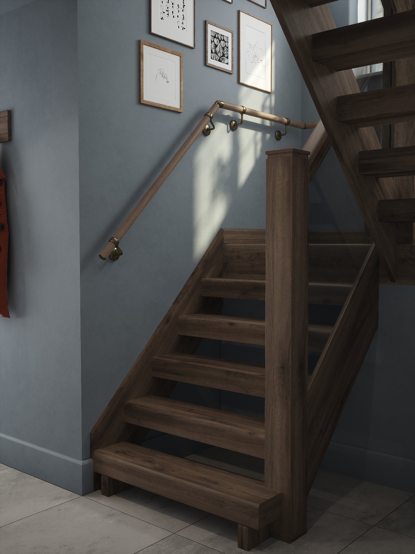 Oversley Walnut Half Turn Handrail