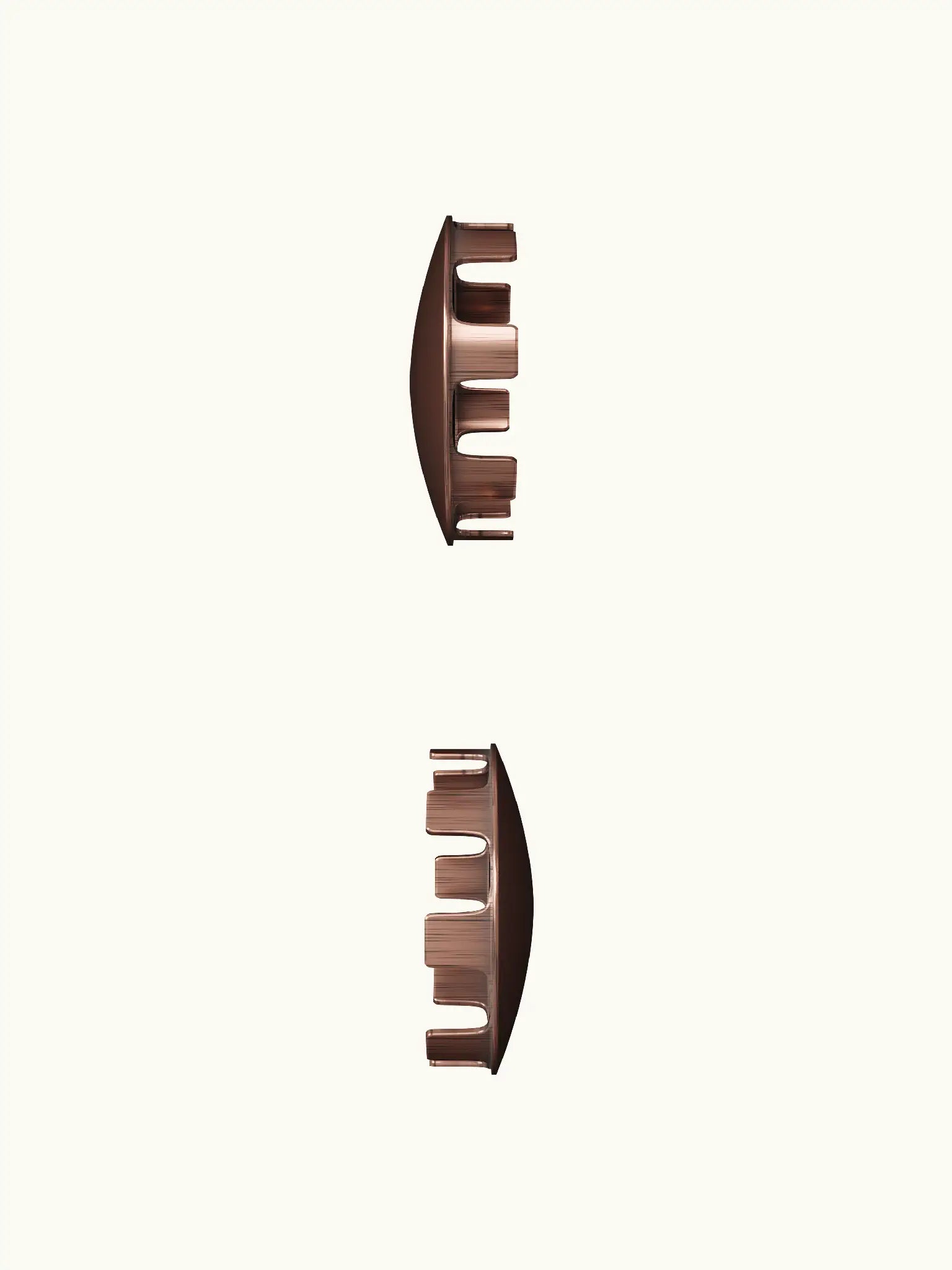 Sambourne antique copper end caps side view